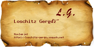 Loschitz Gergő névjegykártya